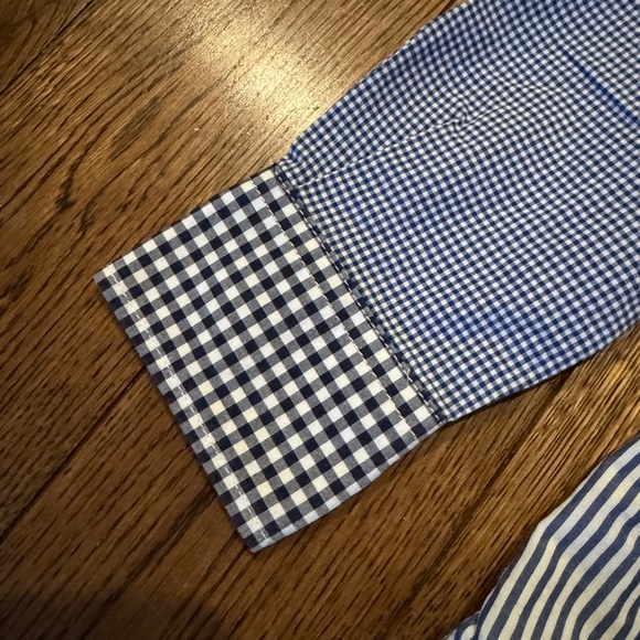 Mini Boden Toddler Striped Checkered Oxford Shirt. 5T - Picture 4 of 5